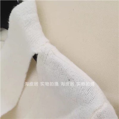 Женский пуловер с V-образным вырезом и воротник-шарфом  Н*М