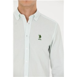 Erkek Yeşil Uzun Kollu Gömlek