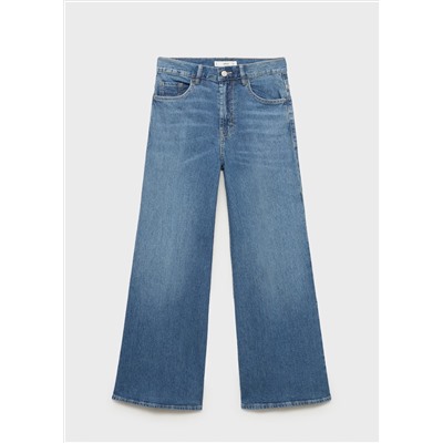 Jeans wideleg tiro alto