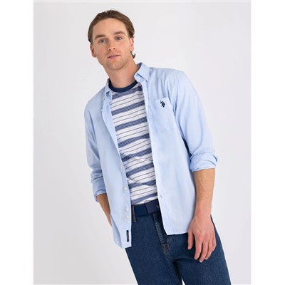 SOLID STRETCH POPLIN LONG SLEEVE SHIRT