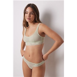 Tanga clásico plumeti encaje verde