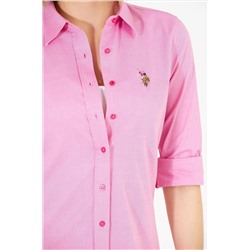 Kadın Fuşya Uzun Kollu Basic Gömlek