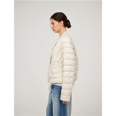 Молочная стеганая куртка