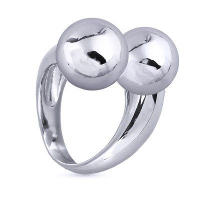 Кольцо Дуэт (14мм; покрытие родий), Есть комплект