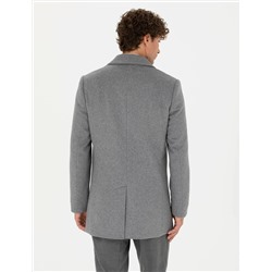 Açık Gri Ex. Slim Fit Kaşe Kaban