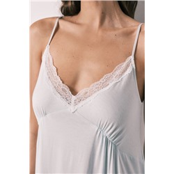 Camisón corto viscosa tacto suave azul