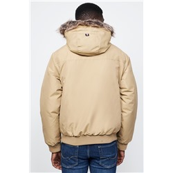 Parka con capucha Beige
