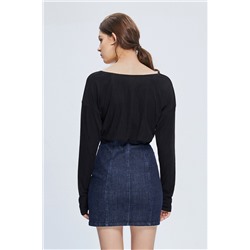 Vestido efecto doble prenda Negro y azul marino