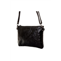 Bandolera de piel Negro