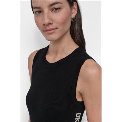 LOGO MIDI SWEATER TANK DRESS