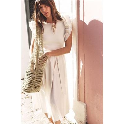 RUFFLED CONTRAST DRESS