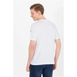 Erkek Beyaz Basic Bisiklet Yaka Tişört