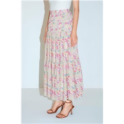 Falda larga de talle alto Rosa