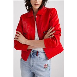 Chaqueta PU bolsillos