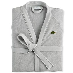 LACOSTE HOME Logo Patch 100% Cotton Pique Bath Robe