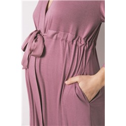 Bata "maternity" cinturón rosa