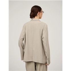 Бежевый жакет с шелковыми вставками