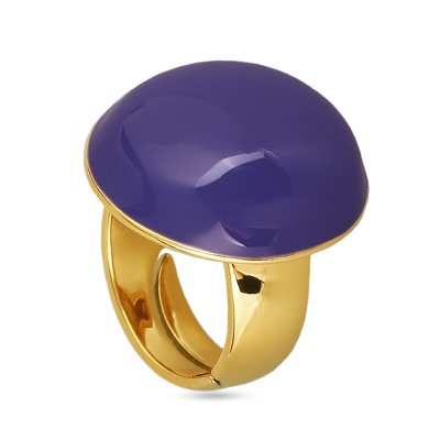 Кольцо 2см Геометрия (эмаль фиолетовая; покрытие золото), Есть комплект