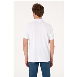 Erkek Regular Fit Polo Yaka Beyaz Tişört