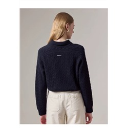 Женский трикотажный свитер с отложным воротником  Hacket*t Londo*n