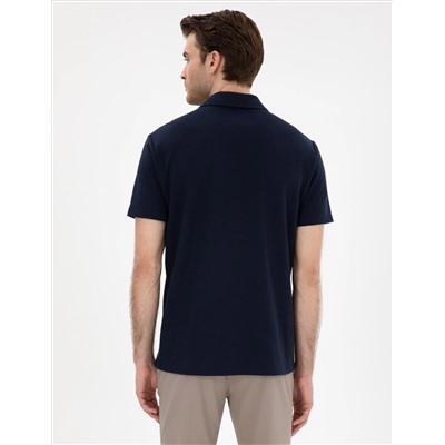 Lacivert Slim Fit Polo Yaka Tişört