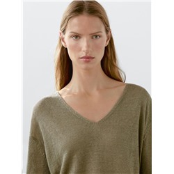 Jersey punto manga larga 100% lino