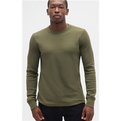 Waffle-Knit Crewneck T-Shirt