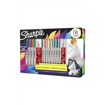 Sharpie Unicorn Kumbara Hediyeli 16'lı Set, Tek Boynuz 2164411