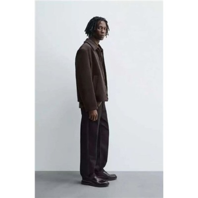 Мужская зимняя куртка из толстого теплого бархата с отворотами на молнии