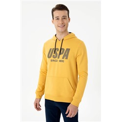 Erkek Hardal Kapüşonlu Sweatshirt