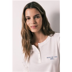 Camiseta manga larga 100% algodón blanca