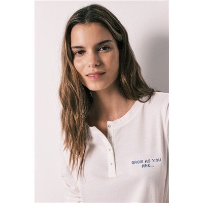 Camiseta manga larga 100% algodón blanca