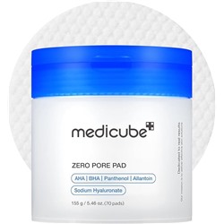 Medicube Zero Pore Pads 2.0, Dual-Textured Facial Toner Pads for Exfoliation and Pore Care with 4.5% AHA Lactic Acid & 0.45% BHA Salicylic Acid, Ideal for All Skin Types, Korean Skin Care (70 units)