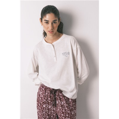 Camiseta manga larga 100% algodón blanca