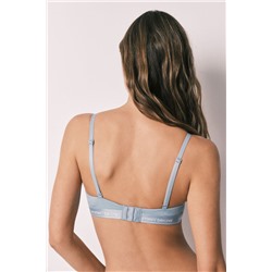 Sujetador triangular algodón canalé verde CHARMING