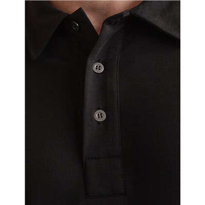 Лонгслив с воротником поло на пуговицах из премиального хлопка с эластаном