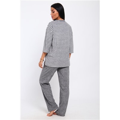 Костюм 375711 домашний махровый в полоску