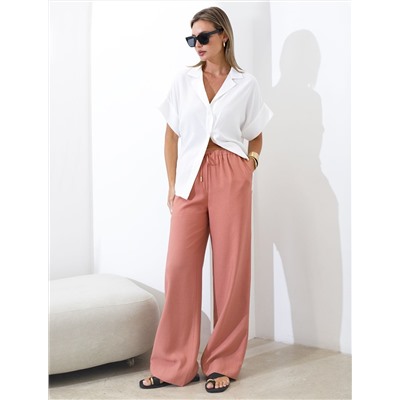 Свободные брюки из плотного лиоцелла на резинке