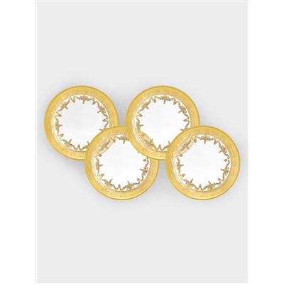 Тарелка для хлеба, 14,5 см, 4 шт, стекло, золотистая, Versailles