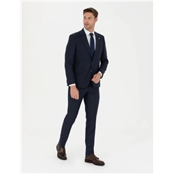 %100 Yün Lacivert Slim Fit Takım Elbise