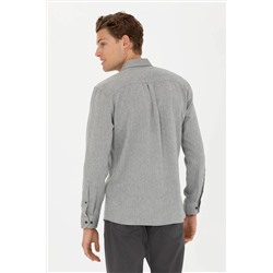 Erkek Saks Uzun Kollu Gömlek