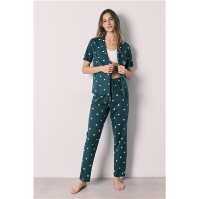 Pijama camisero Hello Kitty algodón manga corta