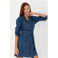Kadın Koyu Mavi Jean Elbise
