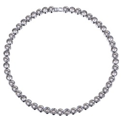 Колье Теннис (кристаллы SW белые 6мм; покрытие родий) 44-49см, Есть комплект