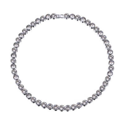 Колье Теннис (кристаллы SW белые 6мм; покрытие родий) 44-49см, Есть комплект