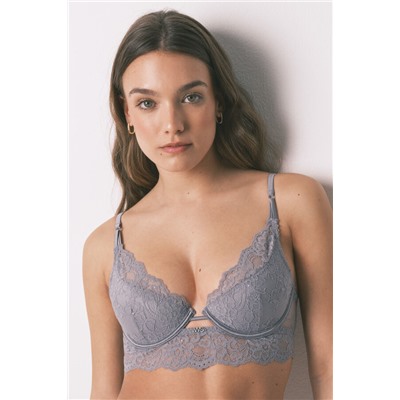 Sujetador push up GORGEOUS encaje gris