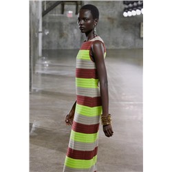 STRIPED KNIT MAXI DRESS