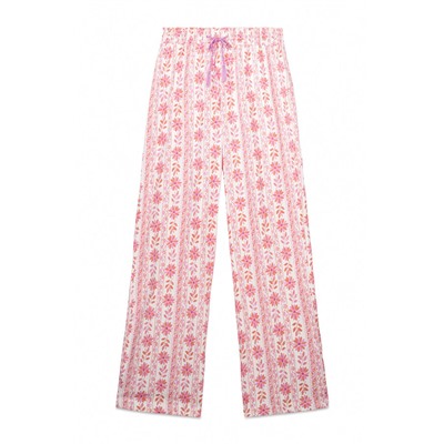 Pantalón largo 100% algodón flores