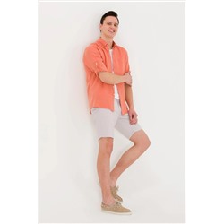 Erkek Açık Gri Dokuma Şort