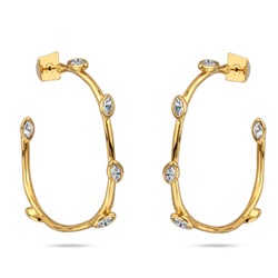 Серьги Эйва (кристаллы SW белые; покрытие золото), Есть комплект